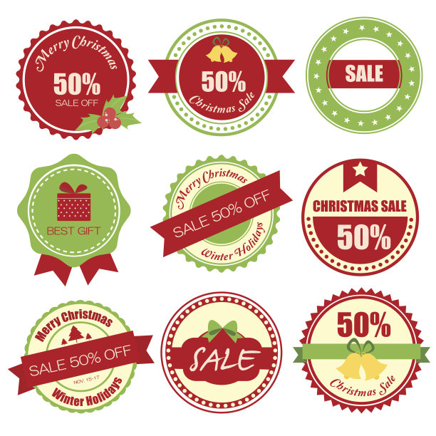 圣诞标签和图标图片下载