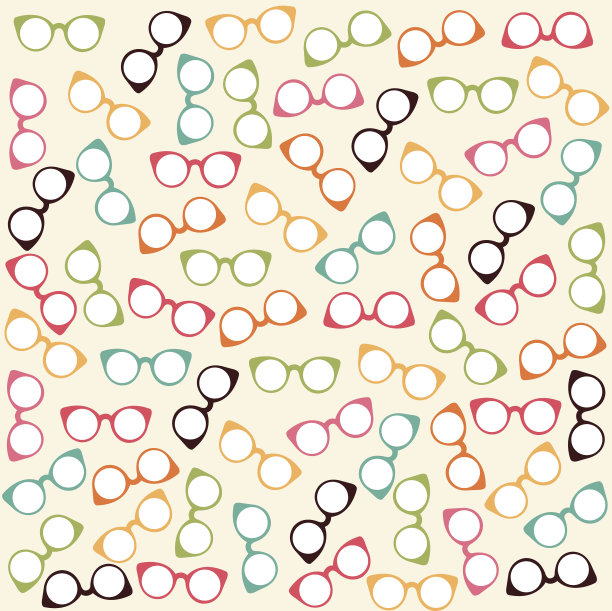 无缝彩色图案配眼镜图片下载