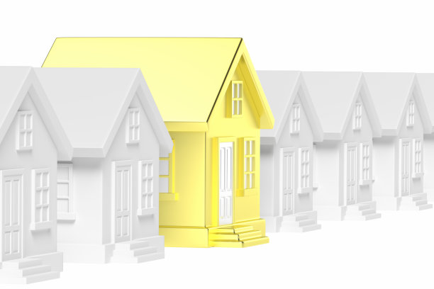 一座座金碧辉煌的房子。图片下载