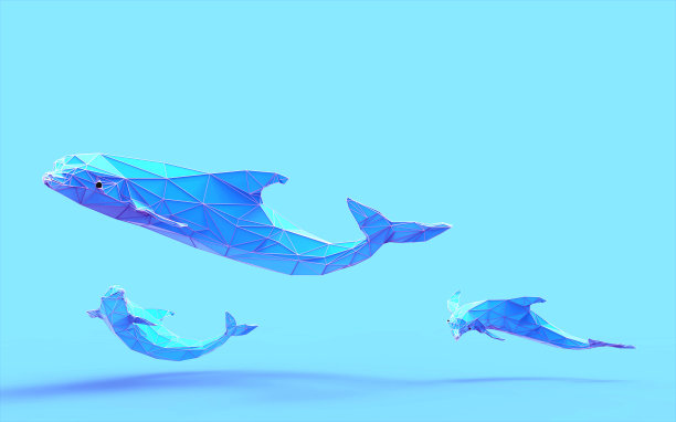 折纸海豚低聚动物概念图片下载