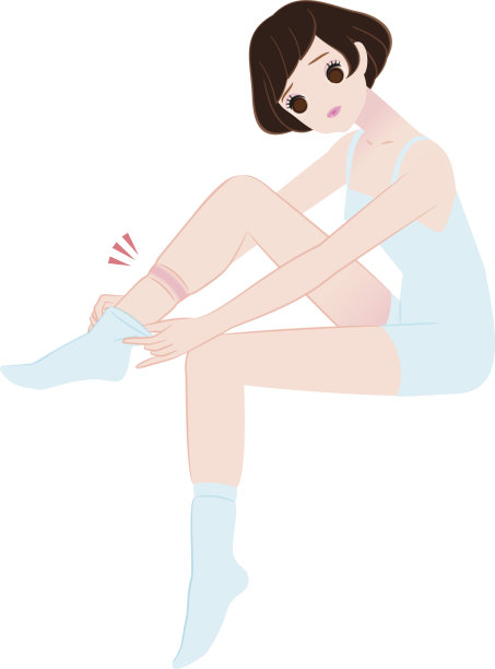 腿上还留有袜子的痕迹图片下载