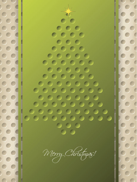 用绿色丝带点缀圣诞祝福图片下载