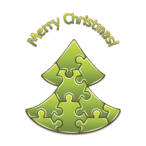 拼图圣诞树矢量素材图片下载