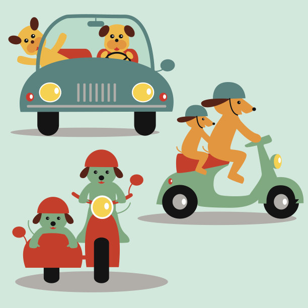 狗和车辆图片下载