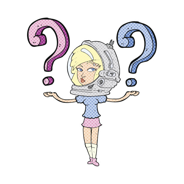 卡通女宇航员问问题图片下载