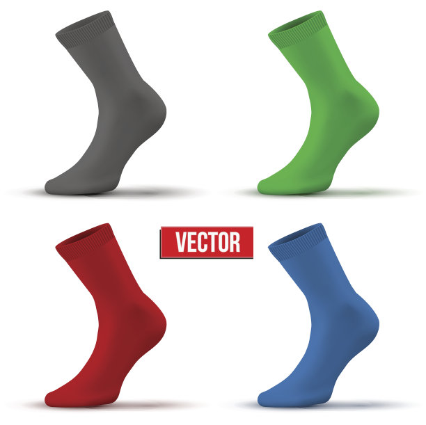 一套不同的颜色逼真的布局袜子。一个简单的例子。图片下载