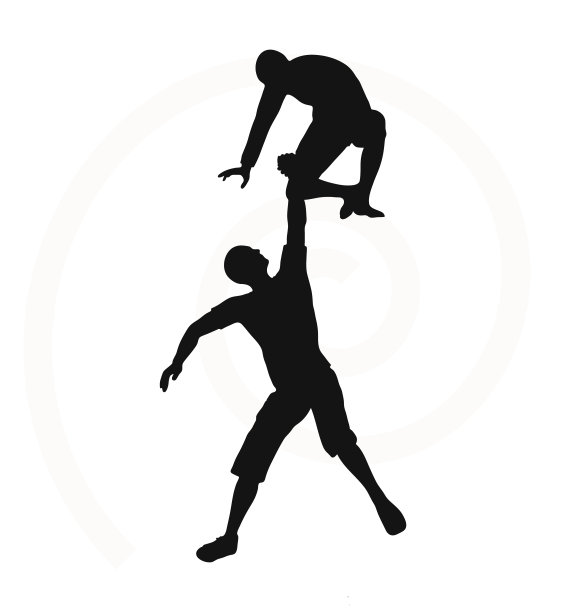 两个高级登山队的剪影图片下载