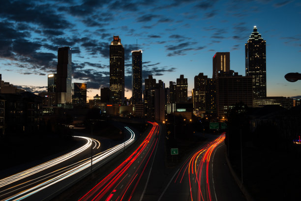 亚特兰大日落，杰克逊大桥图片下载