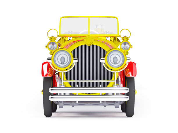 红色1910复古车前面图片下载