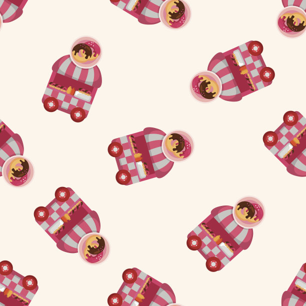 餐车风格，无缝图案图片下载