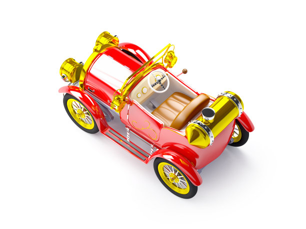 红色1910复古车图片下载