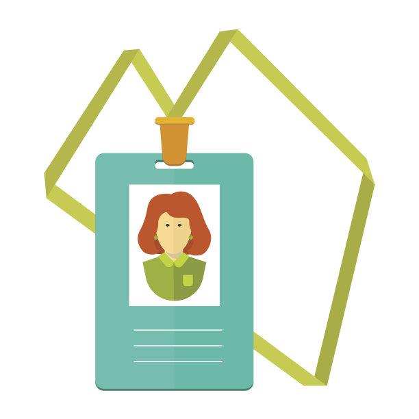 人的身份证、徽章、身份证。平面设计。图片下载