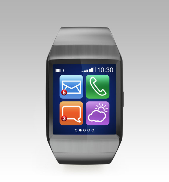 智能手表的正面视图。图片下载