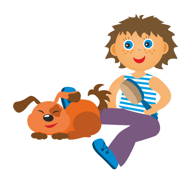 男孩刷的小狗图片下载