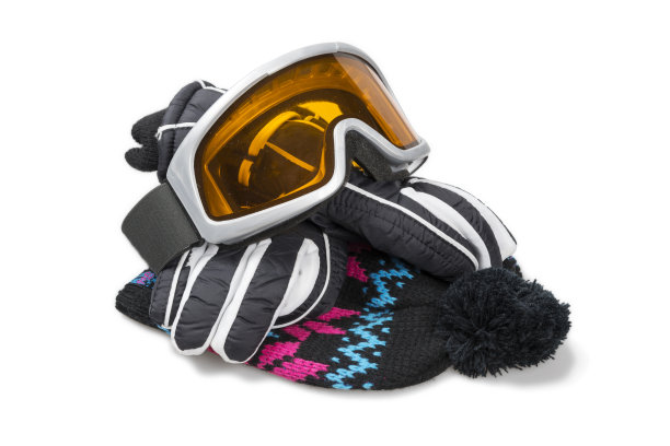 带护目镜的滑雪手套图片下载