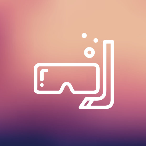 面罩和通气管细线图标图片下载