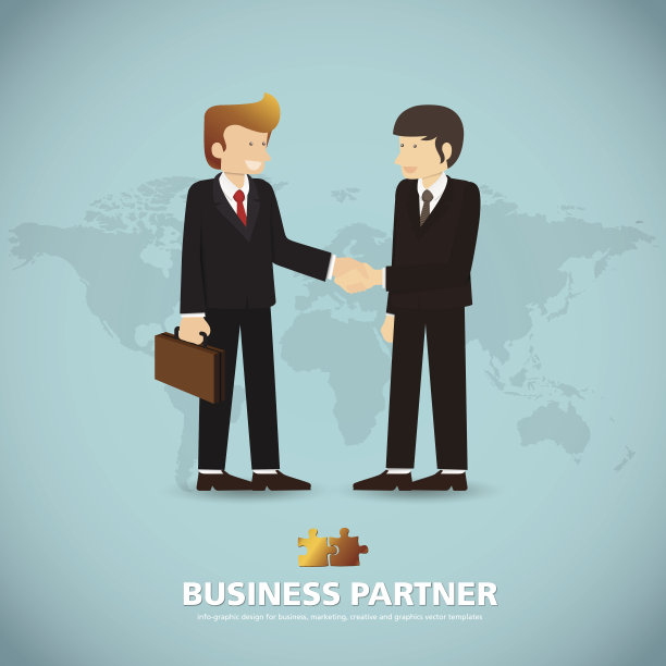 商人握手模板现代信息图形图片下载