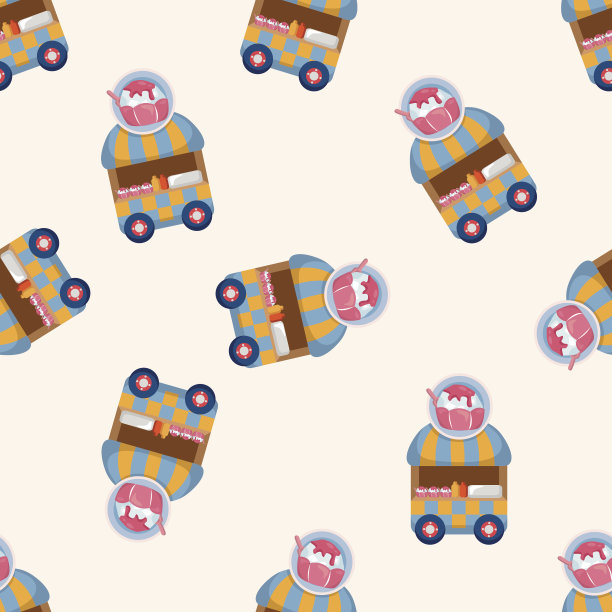 餐车风格，无缝图案图片下载