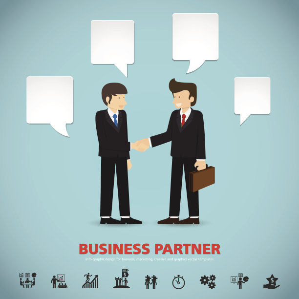 商人握手模板现代信息图形图片下载