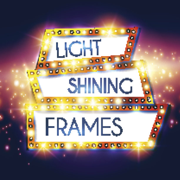 抽象的闪亮的框架。复古的旗帜。向量图片下载