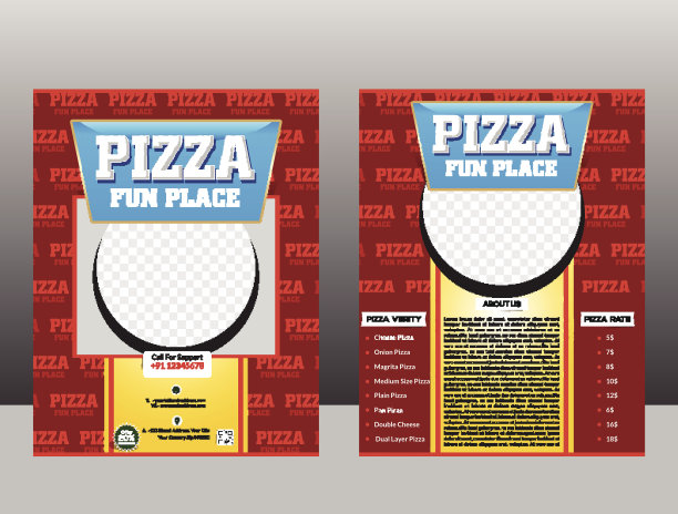 披萨传单模板设计图片下载