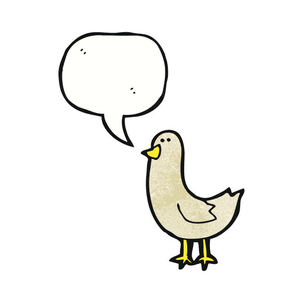 带有语音泡泡的卡通小鸟图片下载