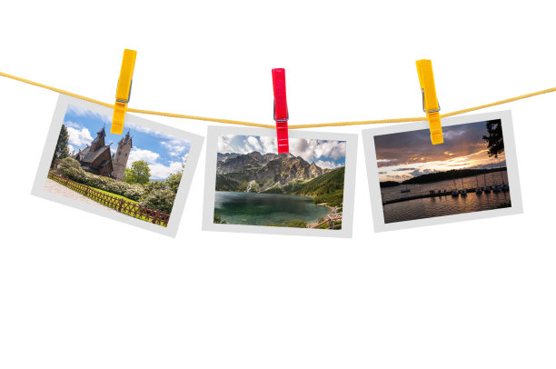 三张晾衣绳上的波兰照片图片下载
