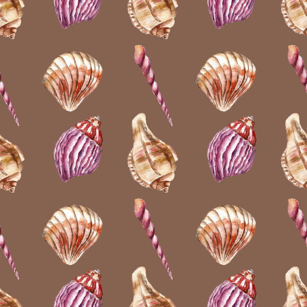 海贝无缝图案图片下载