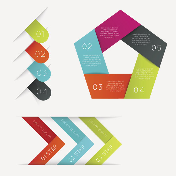 抽象的商业信息图形模板与图标图片下载