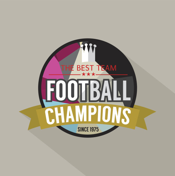 足球冠军徽章。图片下载