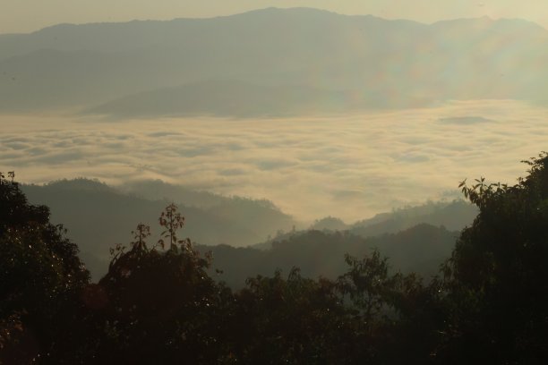 山上有晨雾图片下载