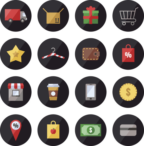 购物向量集。图标集。图片下载