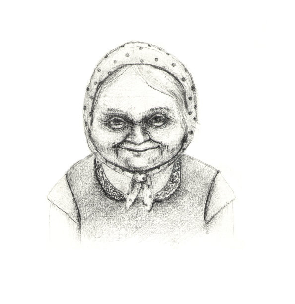 慈祥奶奶铅笔画图片下载