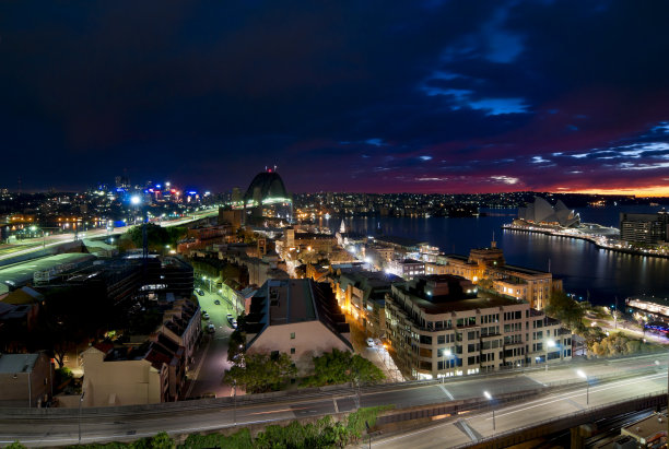 鸟瞰图的悉尼黎明图片下载