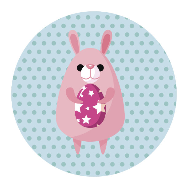 复活节兔子主题元素向量，eps图片下载