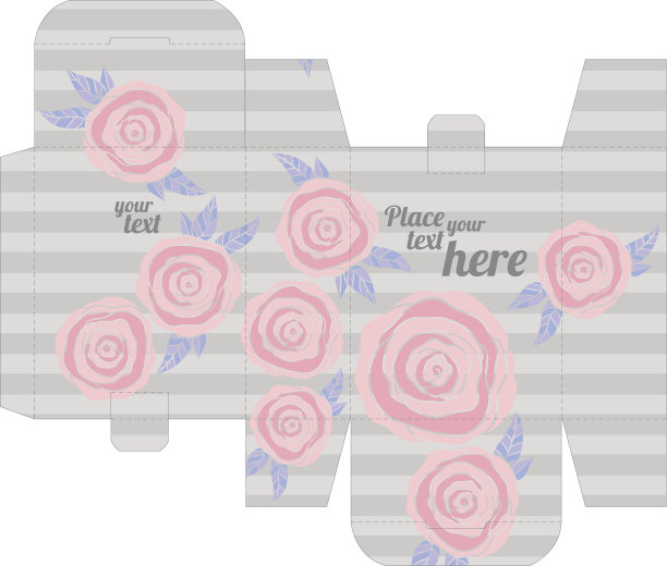 礼物婚礼喜欢模具盒设计模板与自然的图案图片下载