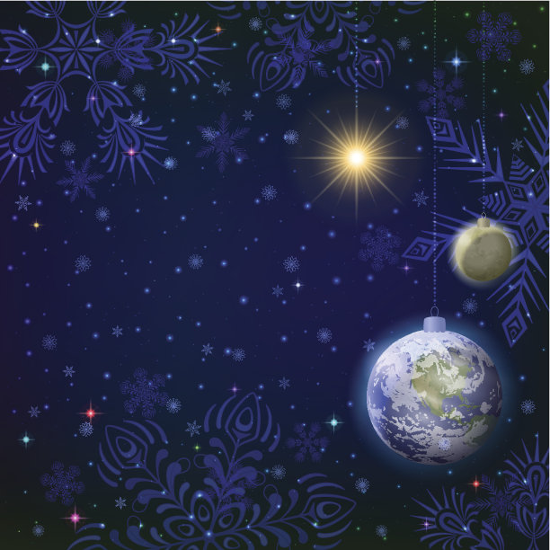 圣诞背景，雪花在太空图片下载