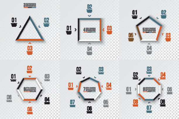 矢量几何形状的信息图表。素材图片
