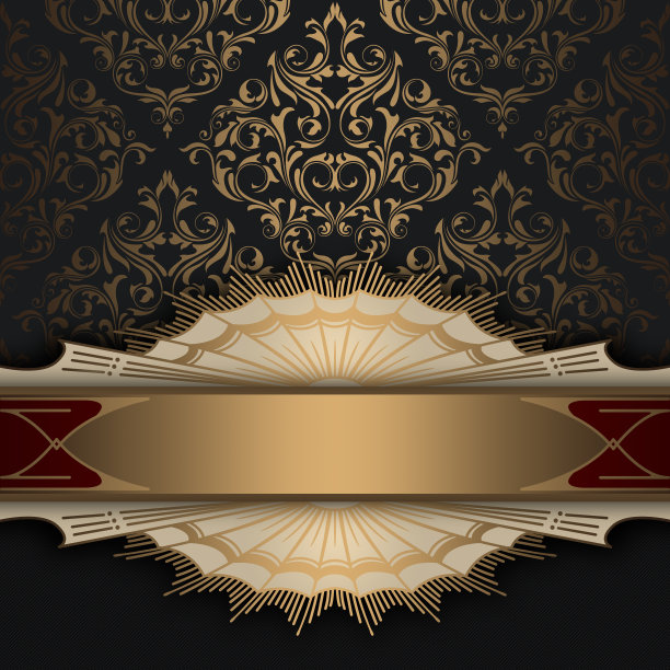 红色和金色装饰背景与图案。图片下载