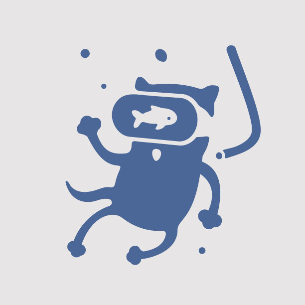 向量符号潜水猫图片下载