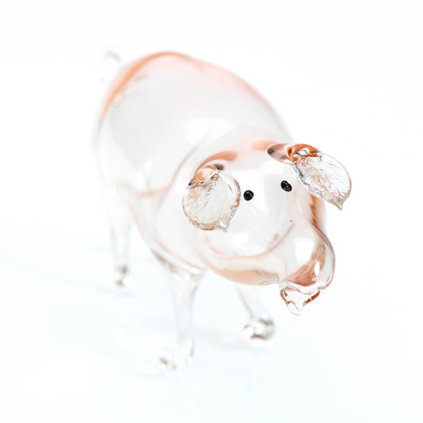 幸运猪，粉色玻璃猪图片下载