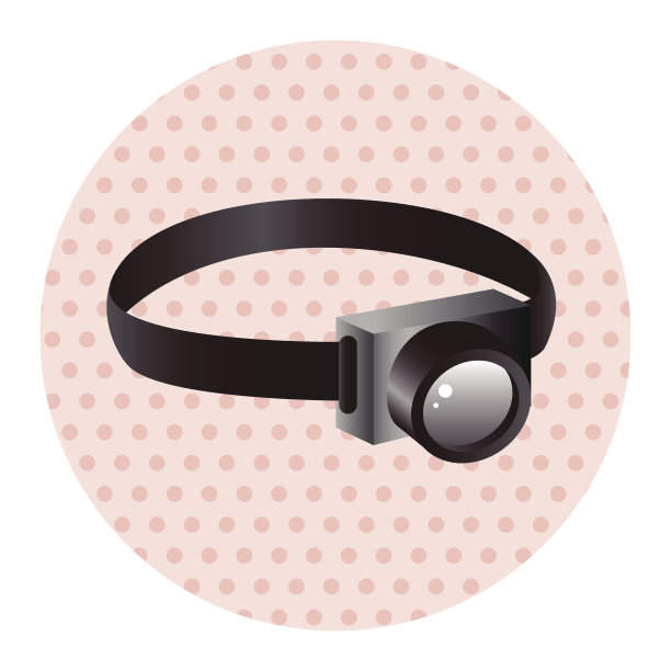 露营头灯主题元素图片下载