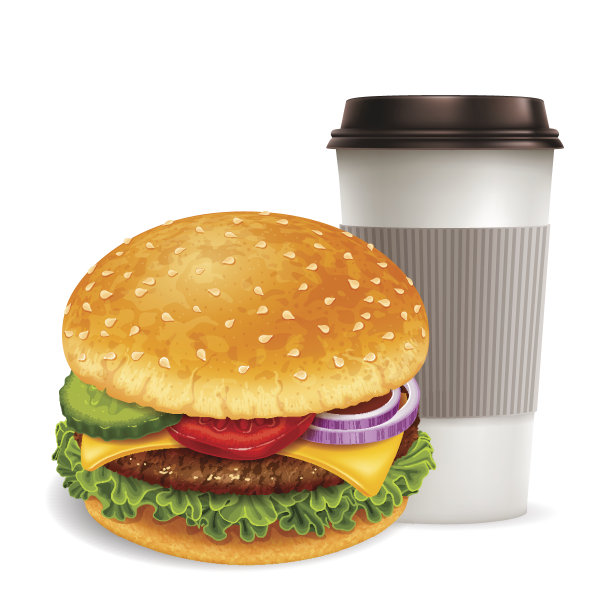 汉堡包和咖啡图片下载