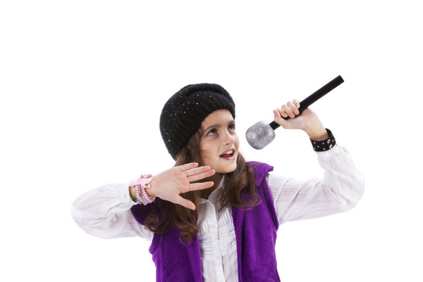 女性的孩子唱歌图片下载