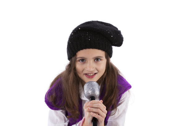 女性的孩子唱歌图片下载