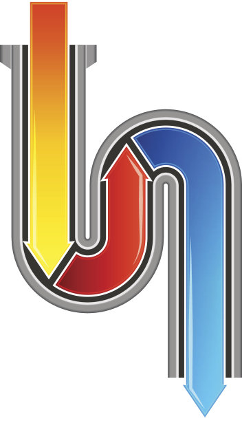 用箭头清理堵塞的污染金属S虹吸管图片下载