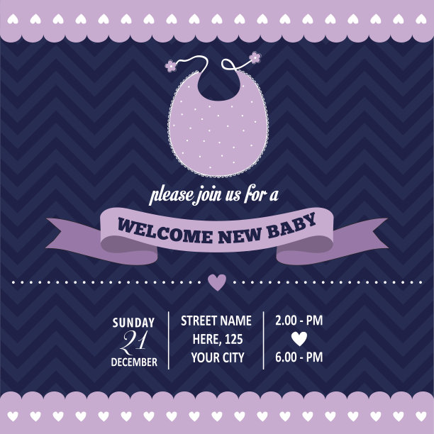 复古风格的宝宝派对邀请图片下载