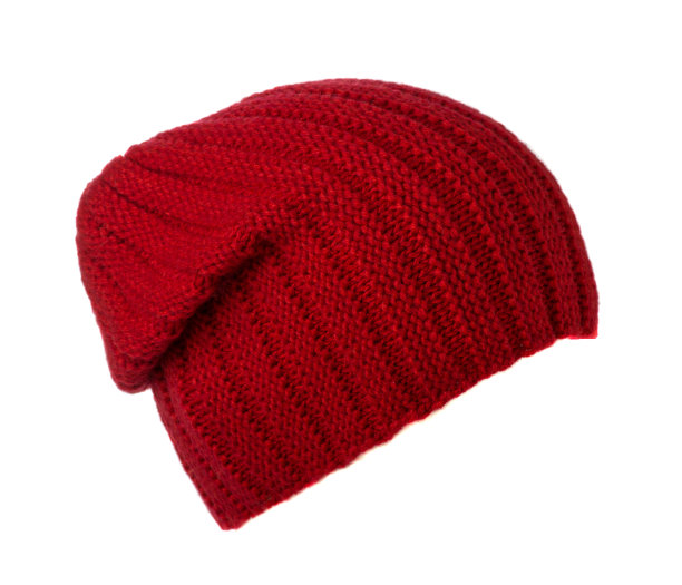 针织帽孤立在白色背景。红色帽图片下载