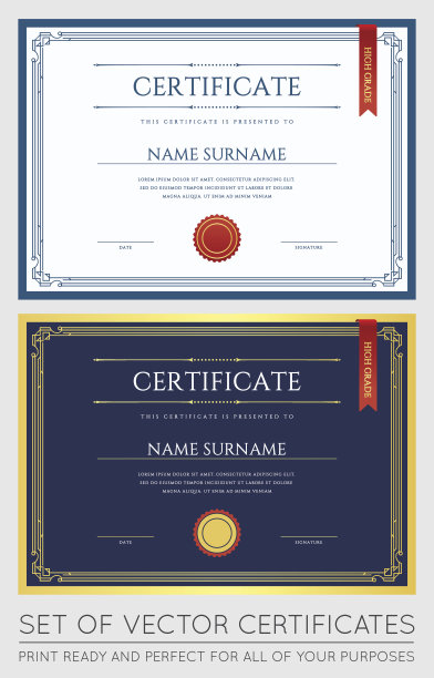 矢量证书或文凭模板准备打印或在互联网上使用它图片下载