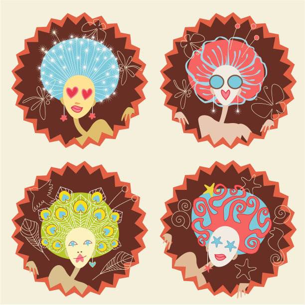 四个女孩的集合图片下载